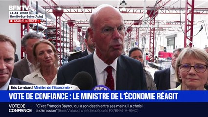 Vote de confiance: "Chaque famille politique se déterminera en conscience", affirme Éric Lombard, ministre de l'Économie