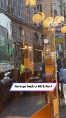 Garbage Truck Scrapes Car in Narrow Street and Drives Off!|| Heartsome 💖