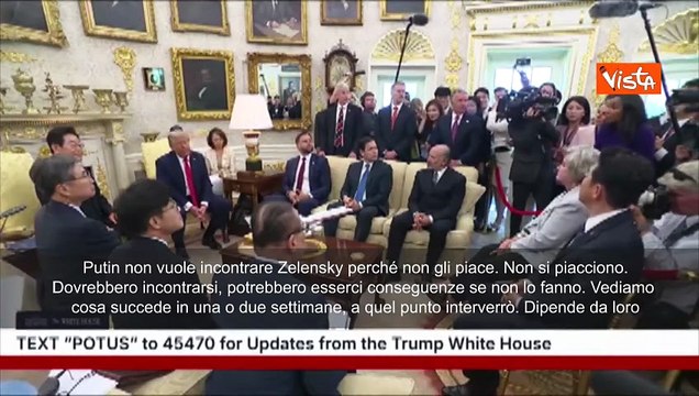Trump: Senza un incontro tra Putin e Zelensky ci saranno delle conseguenze