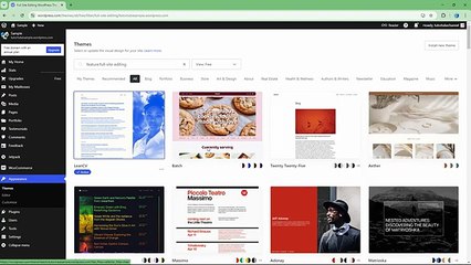 Wordpress.com - Lesson 151 - Searching and using Themes that supports Full Site Editing