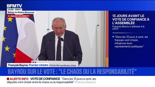 Chômage: Les causes sont multiples et tiennent aux conditions de travail , assure François Bayrou qui détaille un point de retour à l'emploi efficace
