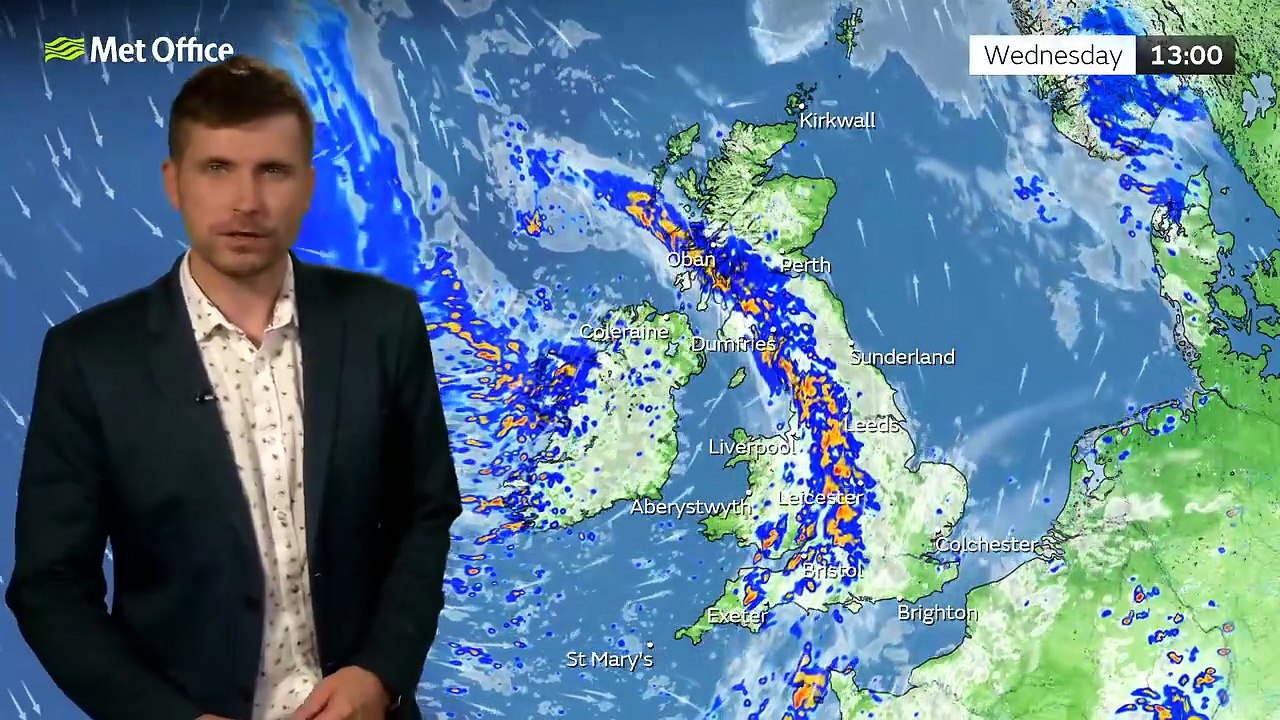 Met Office Tuesday Evening Weather Forecast 26/08/2025