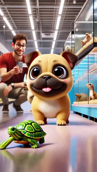 Frenchie s Loving Mission! Finds a New Home & Friend for a Little Turtle! 🐢🐶#shorts #cute #cutedog