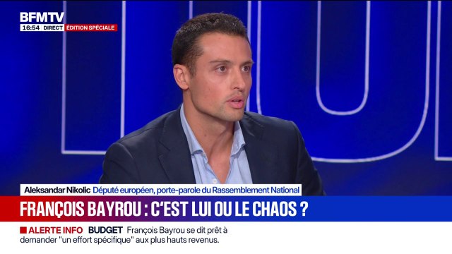 Vote de confiance du 8 septembre: Il faut changer de politique sur beaucoup de sujets , estime Aleksandar Nikolic, porte-parole du RN