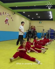 Kids practicing kung fu
