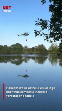 Un helicóptero que participaba en el combate de un inc3ndio forestal en Francia se estrell0 en un lago mientras intentaba recoger agua. Autoridades locales informaron que equipos de rescate acudieron de inmediato al lugar.
