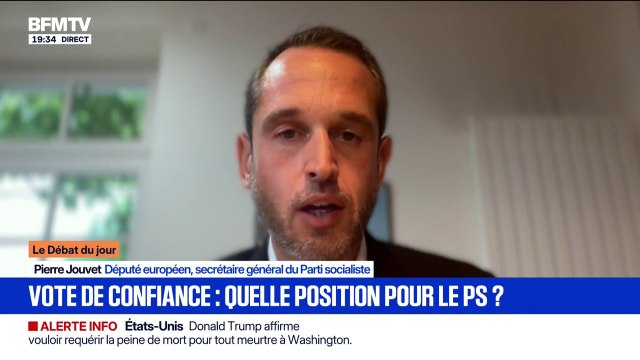 8 septembre: Le Parti socialiste et l'intégralité de ses députés voterons contre la confiance à François Bayrou , affirme Pierre Jouvet, député européen et secrétaire général du PS