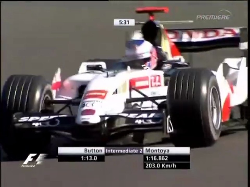 F1 – Jenson Button (BAR Honda V10) lap in practice – Belgium 2005