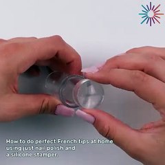 How to do French tips at home with a silicone stamper 💅🏼