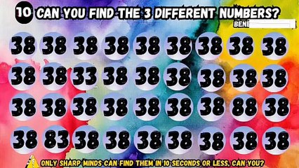 Can you find the 3 different numbers? 🔢