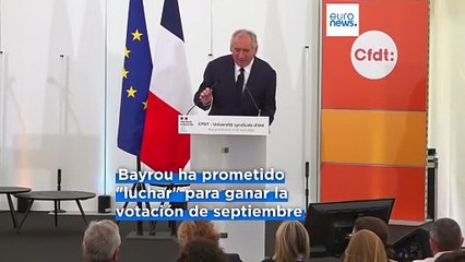 Voto de confianza en Francia: Bayrou plantea optar entre el "caos" y la "responsabilidad"