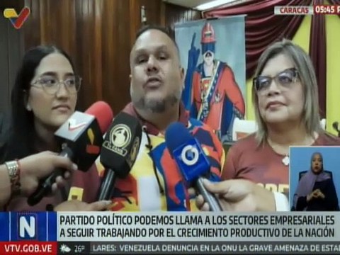 Podemos insta a los sectores empresariales seguir trabajando por crecimiento del país