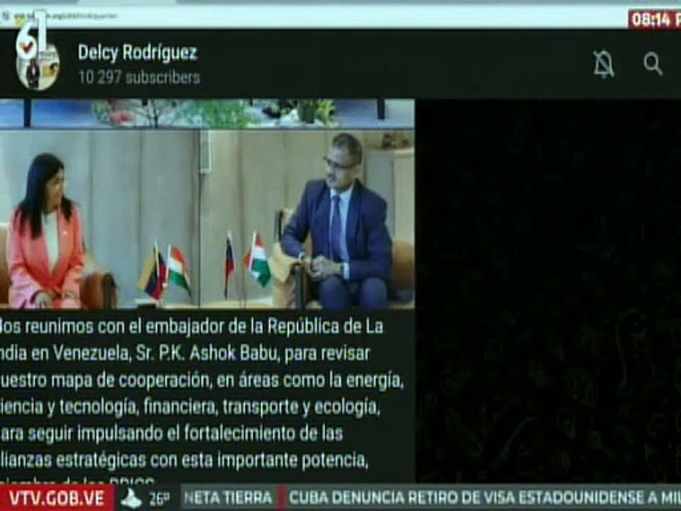 Venezuela e India avanzan en el fortalecimiento de sus alianzas estratégicas