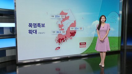 [날씨] 폭염특보 확대...낮 강한 자외선 주의 / YTN