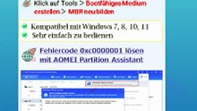 👉 Fehlercode 0xc0000001 beheben – Schnelle Lösung mit AOMEI Partition Assistant