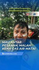 KASIHAN! DRIVER OJOL KENA GAS AIR MATA POLISI PADAHAL CUMA ANTAR PESANAN