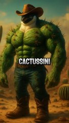 “From Cute Penguin to Muscular Cactus Beast 💪🐧🌵”#funny #brainrot #viral #memes  #shorts
