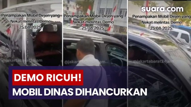 Hancur Lebur, Begini Penampakan Mobil Dinas yang Diamuk Massa saat Demo
