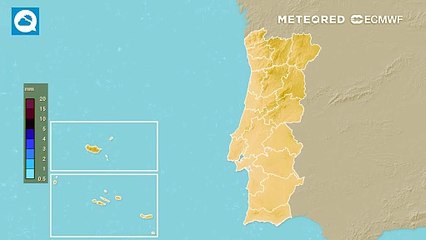 Precipitação acumulada até 11 mm ao final do dia de sexta-feira no Norte de Portugal Continental, com particular incidência no Parque Nacional da Peneda-Gerês