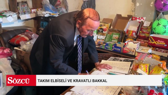 Takım elbiseli ve kravatlı bakkalı görenler onu memur sanıyor