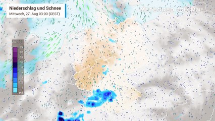 Aus Westen Schauer und Gewitter: Unwettergefahr!