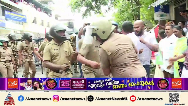 സി കൃഷ്ണകുമാറിനെതിരായ പീഡന പരാതി; പാലക്കാട് BJP ഓഫീസിലേക്ക് കോൺഗ്രസ് മാർച്ച്