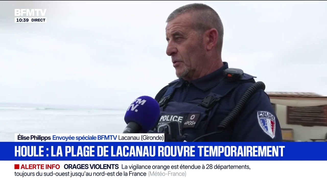 Houle cyclonique: la plage de Lacanau (Gironde) rouvre mais uniquement à la promenade