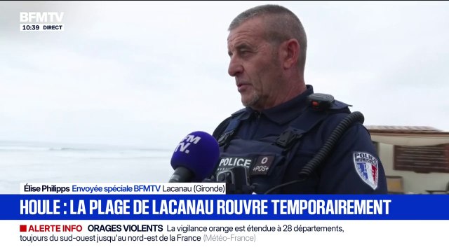 Houle cyclonique: la plage de Lacanau (Gironde) rouvre mais uniquement à la promenade