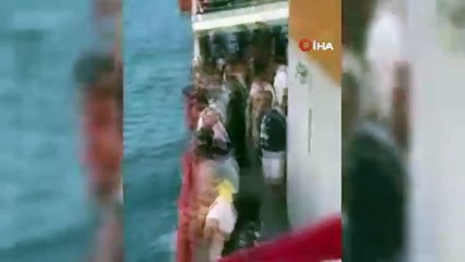 Feribottan denize atlayan yolcunun görüntüleri ortaya çıktı