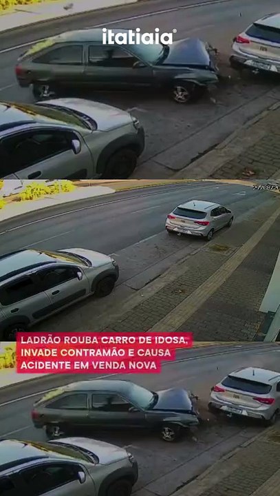 ladrão rouba carro de idosa, invade contramão e causa acidente em Venda Nova
