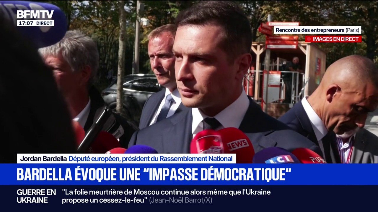 Crise politique: "Marine Le Pen va continuer à faire de la politique qu'il y ait dissolution ou pas", assure Jordan Bardella