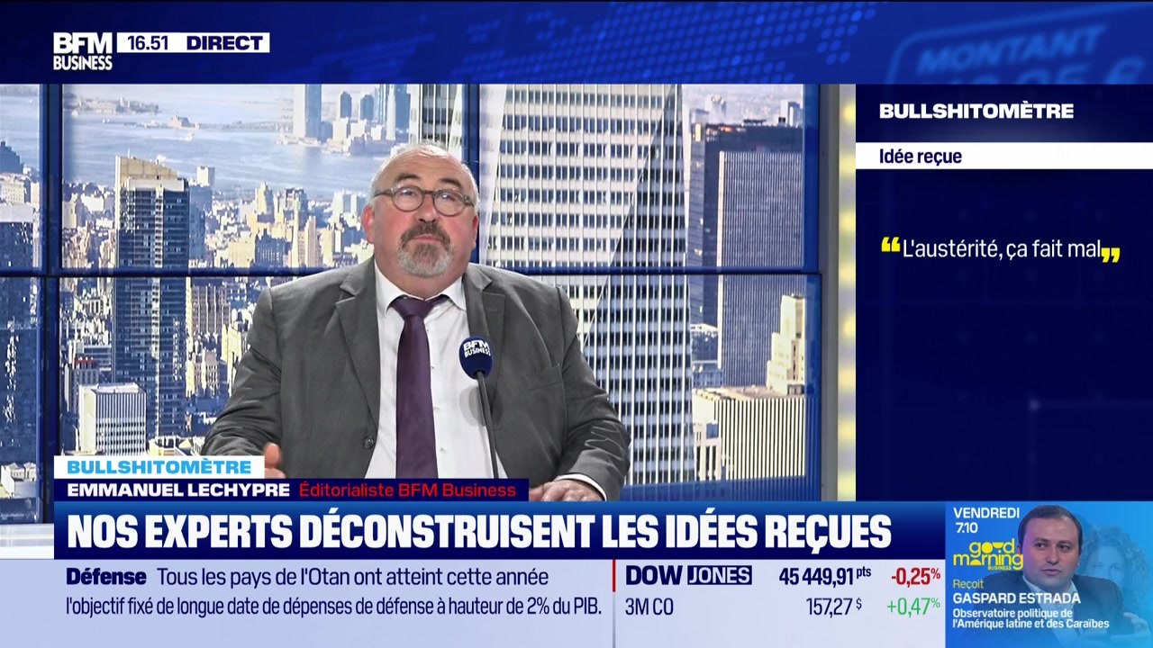 Bullshitomètre : "L'austérité, ça fait mal". FAUX ! répond Emmanuel Lechypre - 28/08
