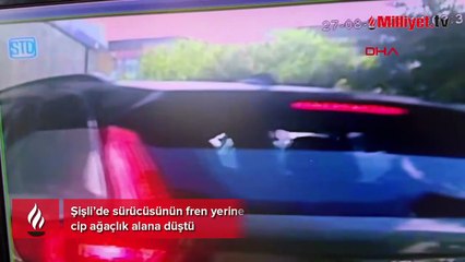 Cip sürücüsü fren yerine gaza bastı! Araç ağaçlık alana düştü