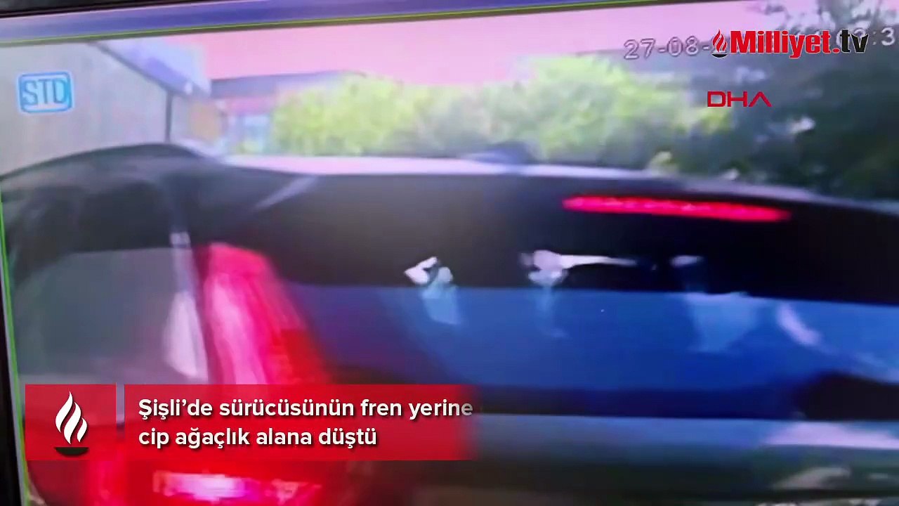 Cip sürücüsü fren yerine gaza bastı! Araç ağaçlık alana düştü