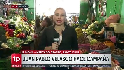 JP Velasco llega al mercado Abasto, donde debía debatir con Edman Lara