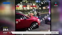 VIDEO: Pelea entre conductor y repartidores de comida