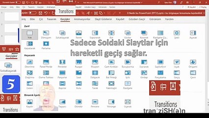 4.Ders Transitions Geçişler Geçiş Efektleri Powerpoint Slaytlar Arası Geçiş Efekti