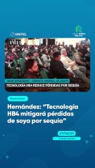 Hernández: "Tecnología HB4 mitigará pérdidas de soya por sequía"
