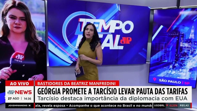 Governador da Geórgia levará Tarcísio de Freitas a encontro com Trump | TEMPO REAL
