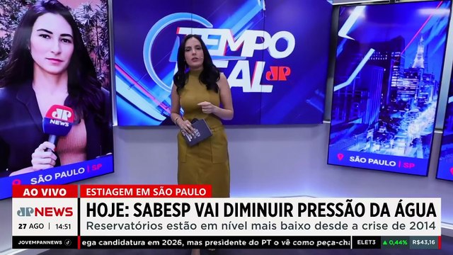 Sabesp reduz pressão da água em SP após nível de reservatórios cair | TEMPO REAL