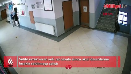 Aldığı cevabı beğenmeyen veli, okul müdürü ve yardımcısına bıçakla saldırdı