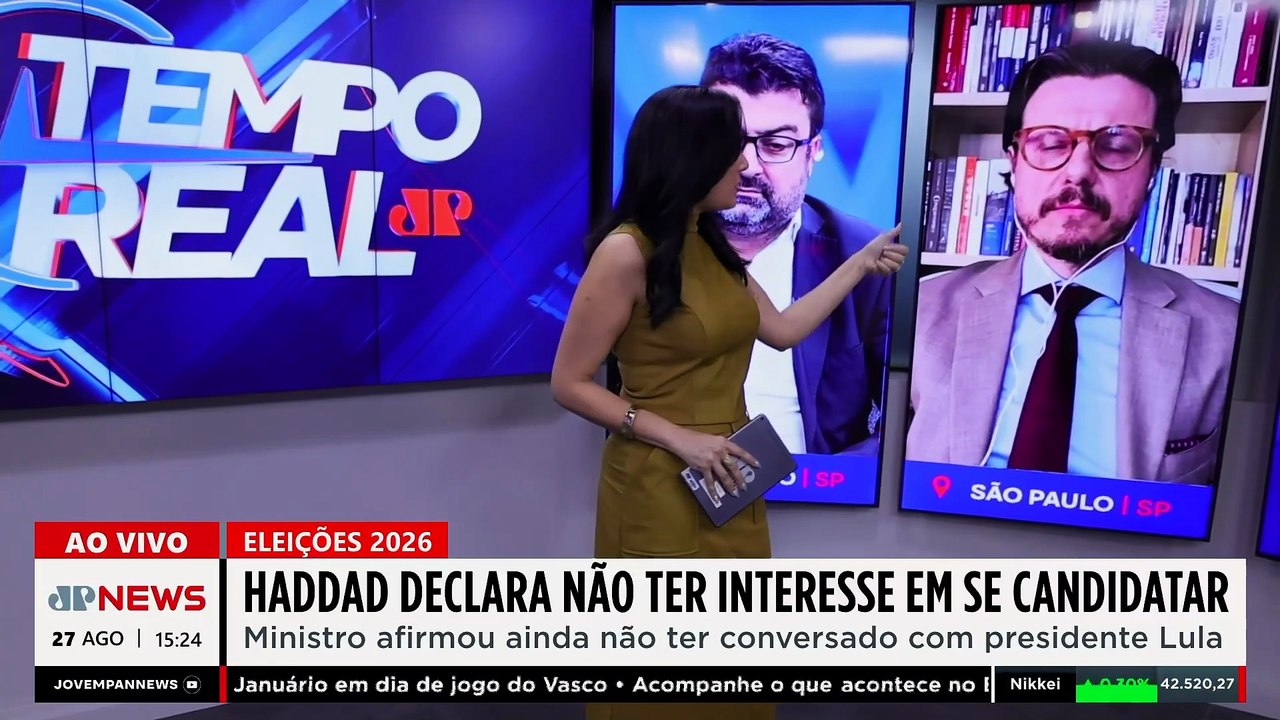 Haddad descarta candidatura em 2026 e diz que não falou com Lula | TEMPO REAL