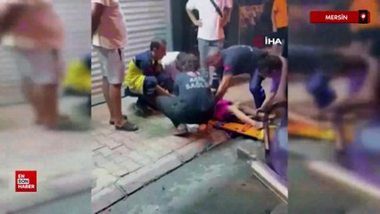 Mersin’de anne ve kızına otomobilin çarptığı kaza anı