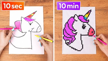 Cool Art Tricks And Drawing Hacks || Easy And Cool Color Challenge By 123 Go! School