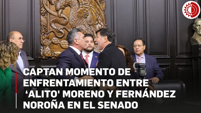 Captan enfrentamiento de 'Alito' Moreno y Fernández Noroña en el Senado