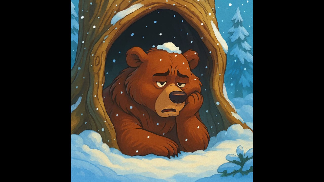 دب صغير يحاول النوم… لكن الثلج يواصل الغناء! 🐻❄️ أغنية شتوية دافئة للأطفال. - حكايات داكوتا الشمالية