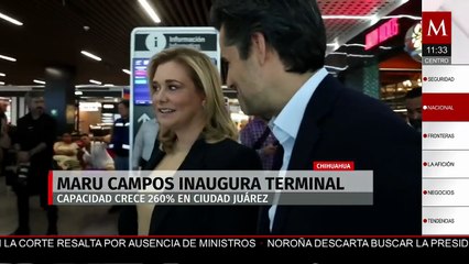 Maru Campos inaugura nueva terminal en el aeropuerto de Ciudad Juárez; aumentará capacidad 260 %.
