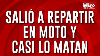 Salio´a repartir en moto y casi lo mata un policía de un disparo en el cuello
