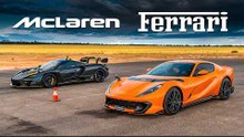 Ferrari vs McLaren DRAG/ROLLING RACE! Senna vs 812 Competizione