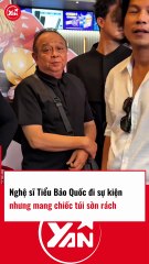 Nghệ sĩ Tiểu Bảo Quốc đi sự kiện nhưng mang chiếc túi SỜN RÁCH